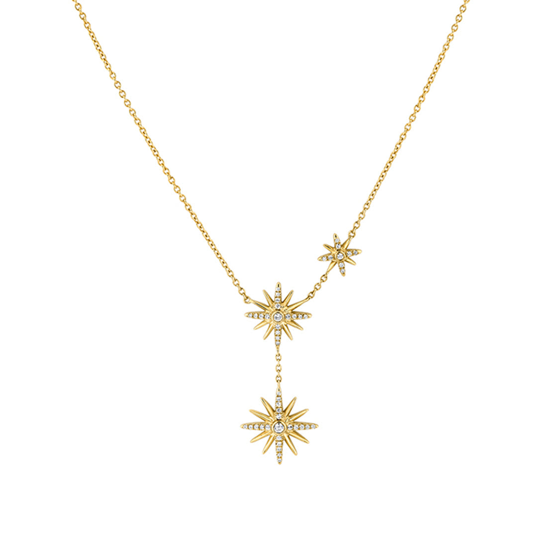 Solaz Spaced Sun Bursts Diamond Necklace