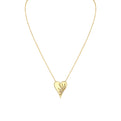 Solaz Sun Rays Diamond Heart Necklace