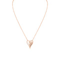 Solaz Sun Rays Diamond Heart Necklace