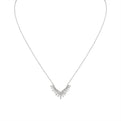 Eternelle Diamond Shell Tip Necklace with Alternating Round and Baguette Diamonds