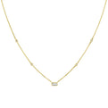 Bezel Baguette Diamond Necklace