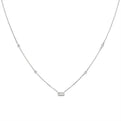 Bezel Baguette Diamond Necklace
