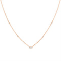 Bezel Baguette Diamond Necklace