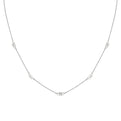 Shell Tip Bezel Baguette Diamonds Necklace