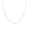 Shell Tip Bezel Baguette Diamonds Necklace