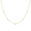 Shell Tip Bezel Baguette Diamonds Necklace
