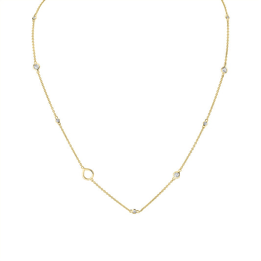 Shell Charms and Bezel Diamonds Necklace