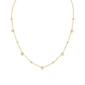 Shell Bezel Pear Diamonds Necklace