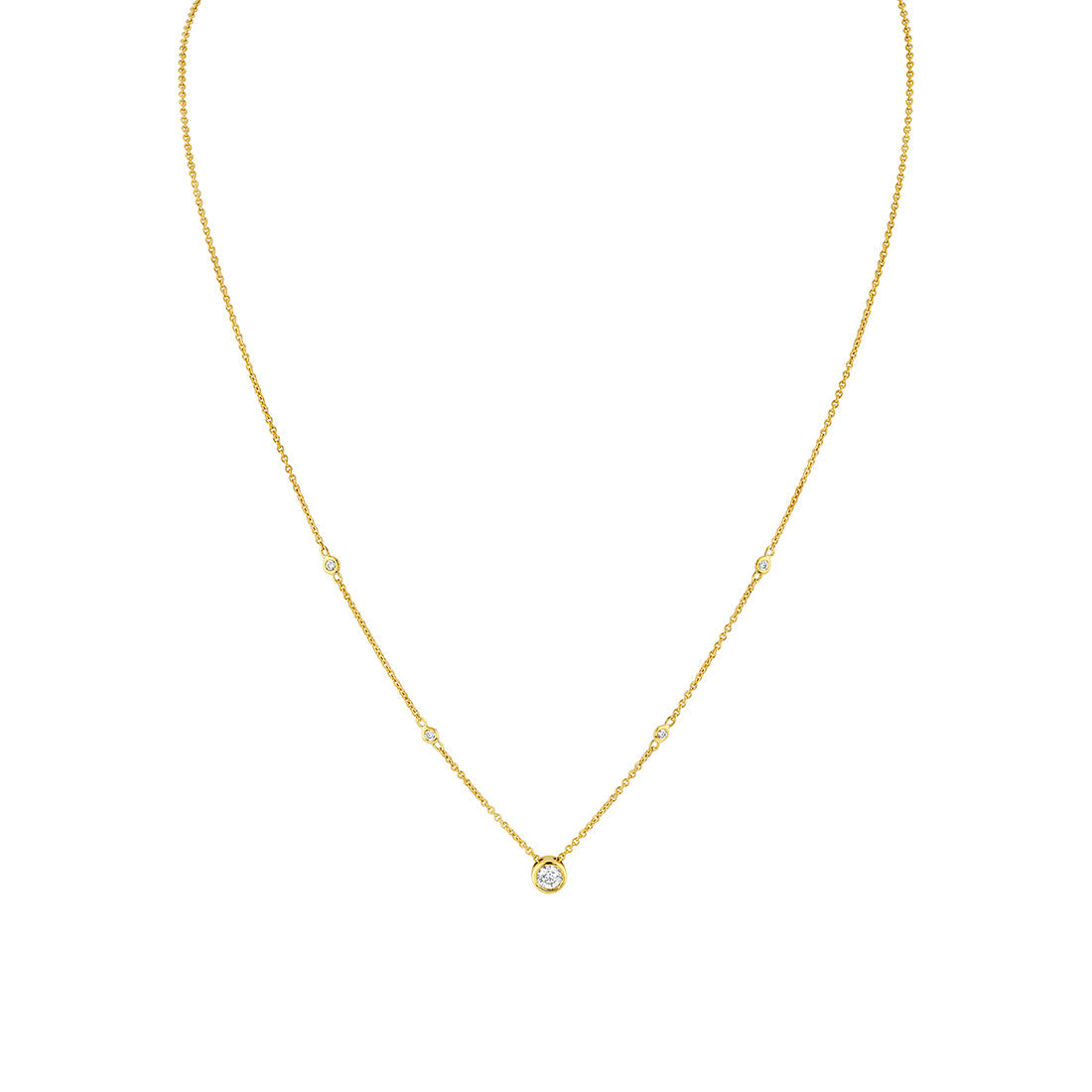 Bezel Diamond Necklace