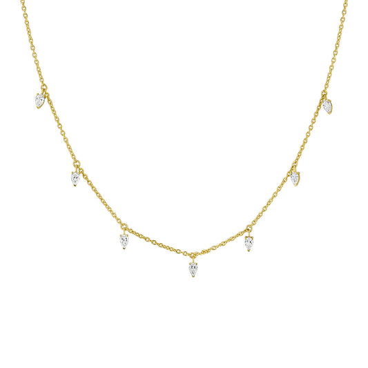 Eternelle Floating Pear Diamond Necklace