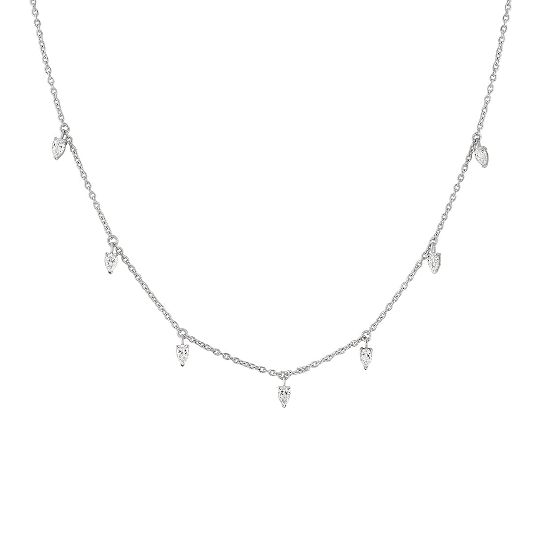 Eternelle Floating Pear Diamond Necklace