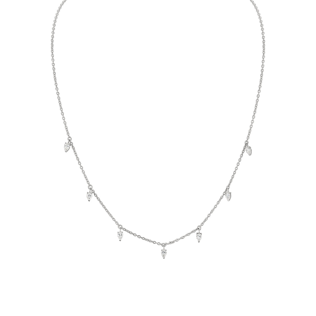 Eternelle Floating Pear Diamond Necklace