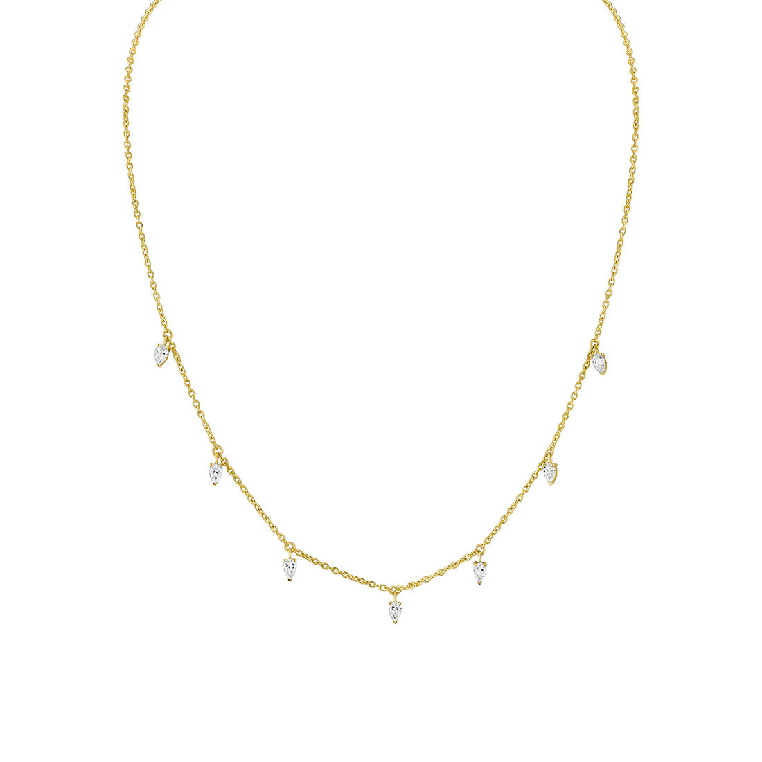Eternelle Floating Pear Diamond Necklace