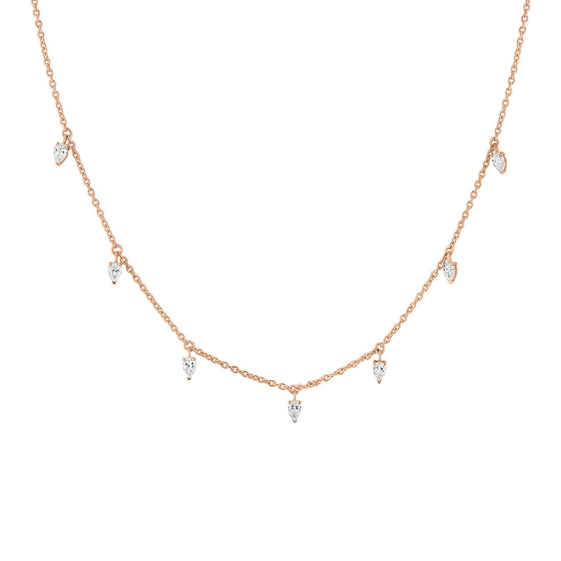 Eternelle Floating Pear Diamond Necklace