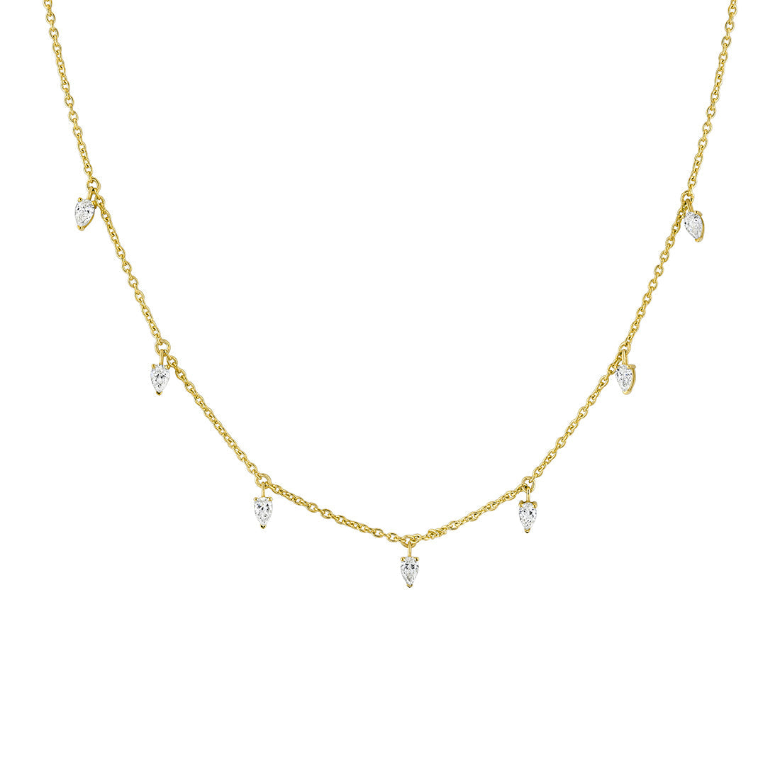 Eternelle Floating Pear Diamond Necklace