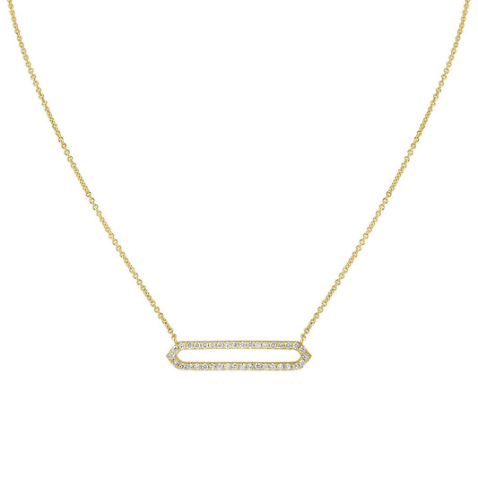 Shell Heritage Shell Tip Open Bar Diamond Necklace