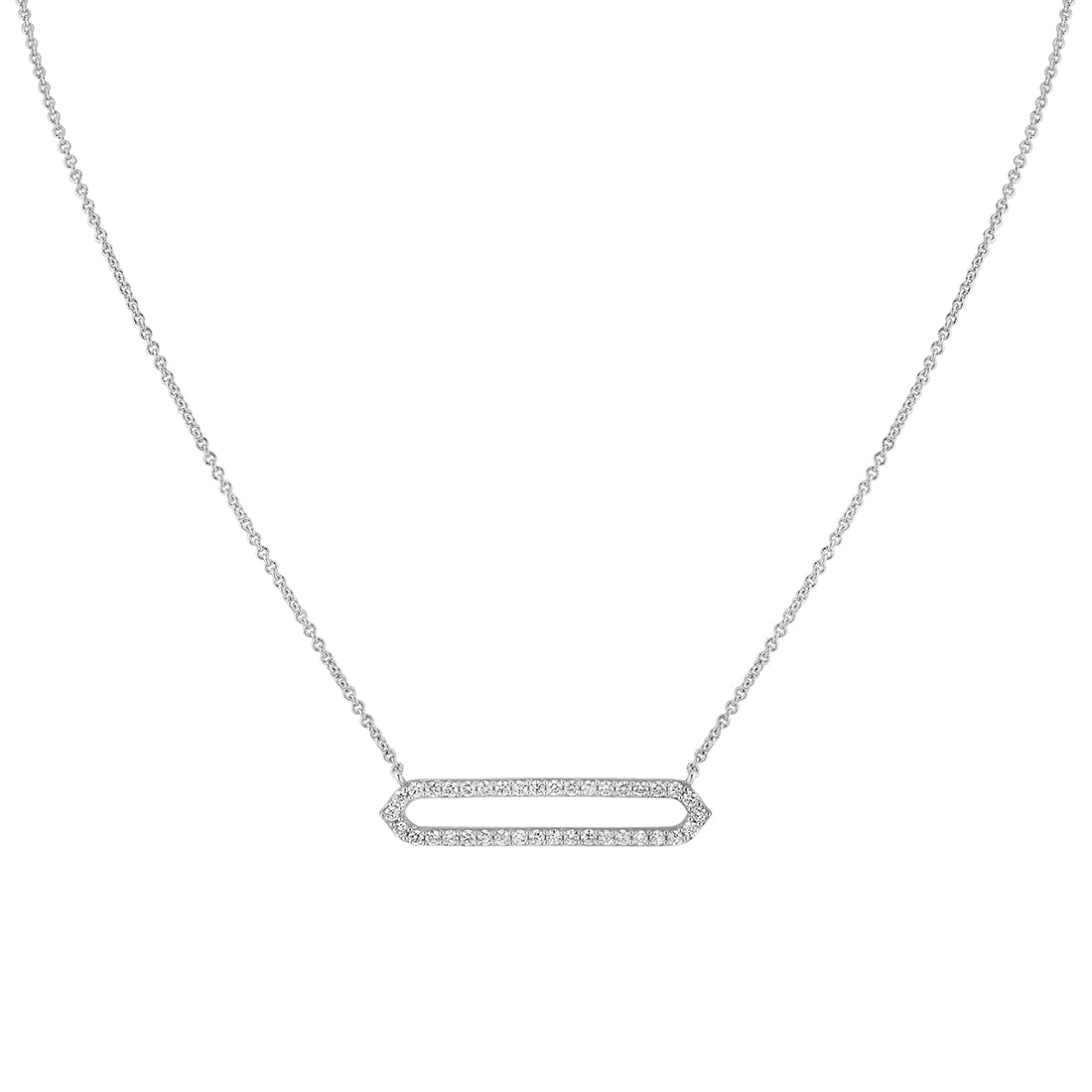 Shell Heritage Shell Tip Open Bar Diamond Necklace
