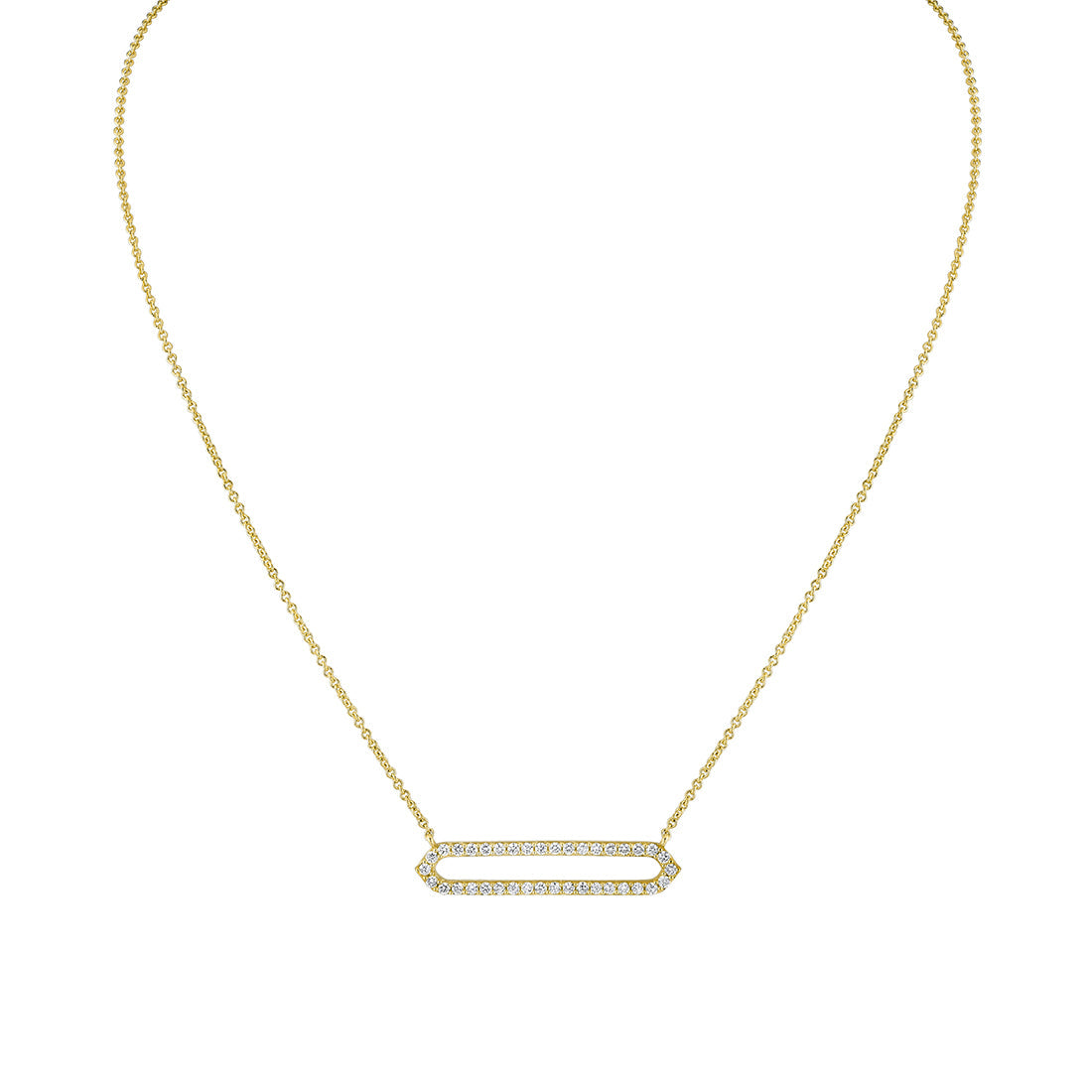 Shell Heritage Shell Tip Open Bar Diamond Necklace