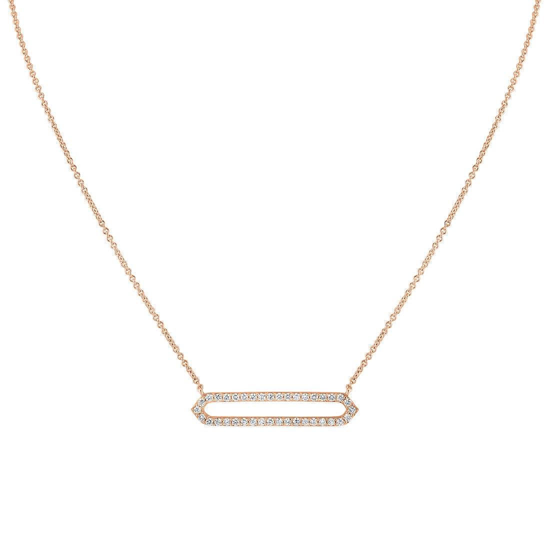 Shell Heritage Shell Tip Open Bar Diamond Necklace