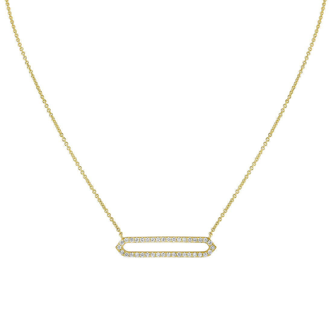 Shell Heritage Shell Tip Open Bar Diamond Necklace