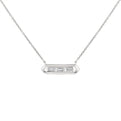 Shell Tip Bezel Baguette Diamond Necklace