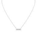 Shell Tip Bezel Baguette Diamond Necklace