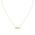 Shell Tip Bezel Baguette Diamond Necklace
