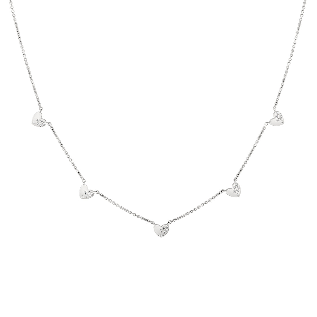 Eternelle Scattered Diamond Heart Charm Necklace