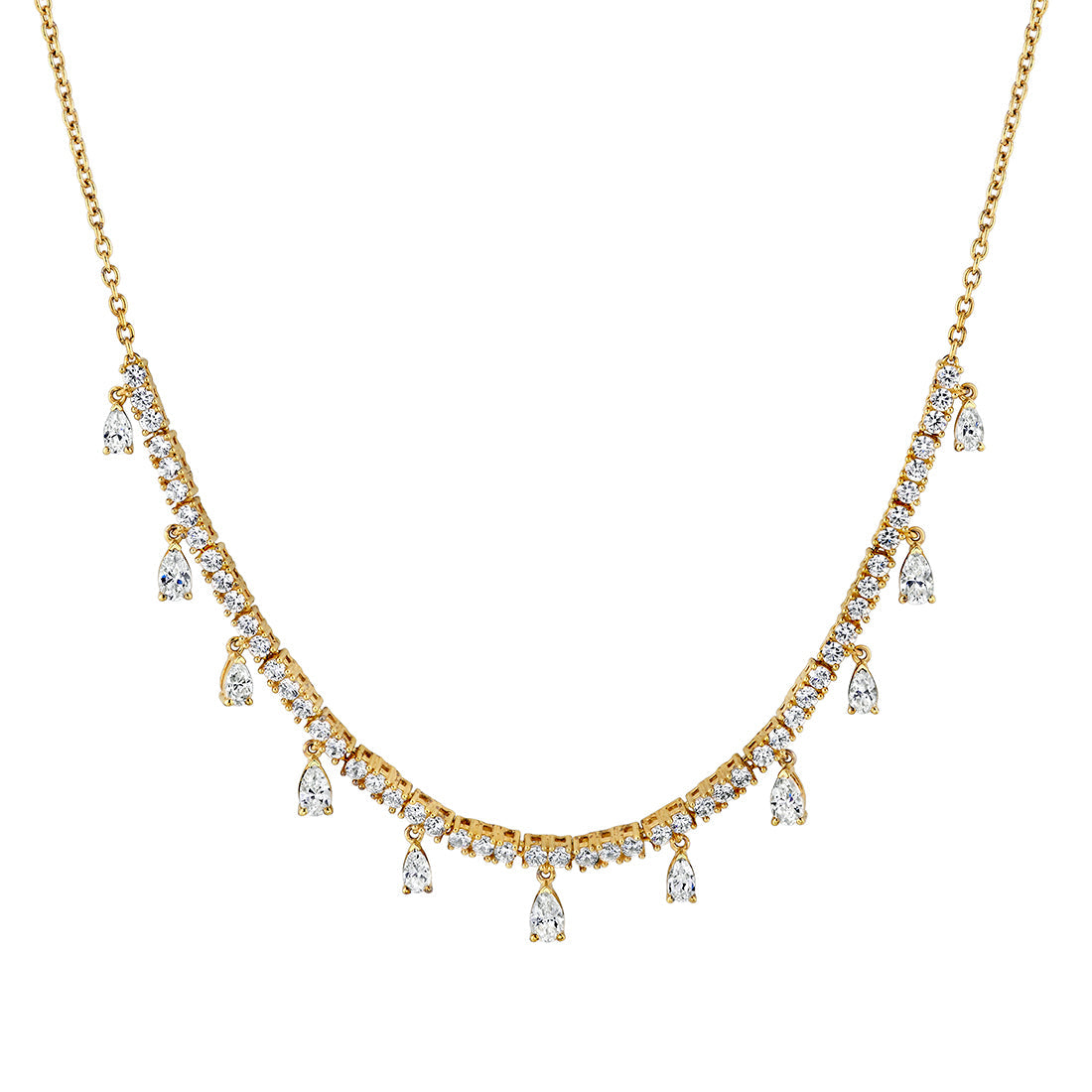 Eternelle Diamond Necklace with Floating Pear Diamonds