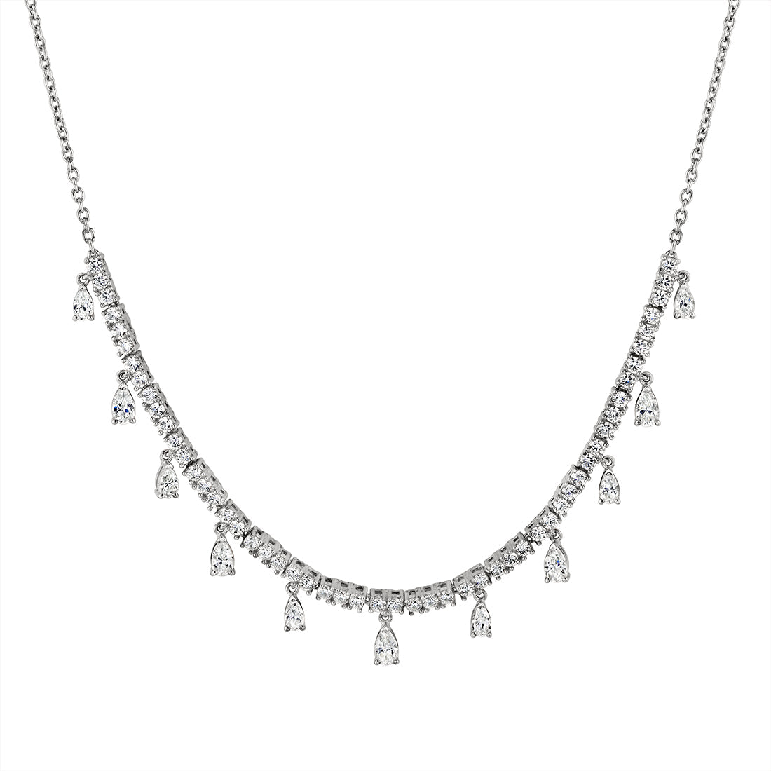 Eternelle Diamond Necklace with Floating Pear Diamonds