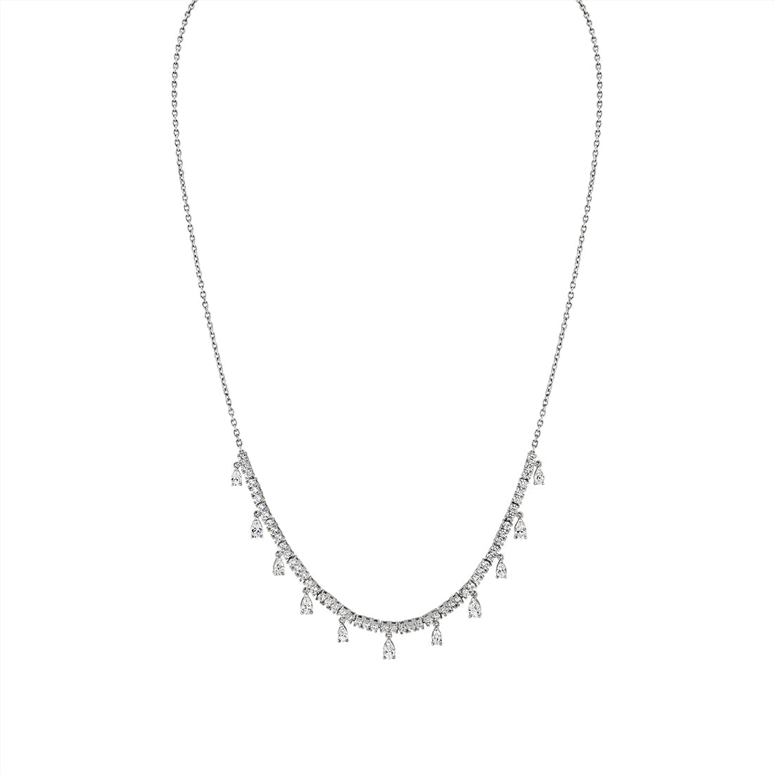 Eternelle Diamond Necklace with Floating Pear Diamonds