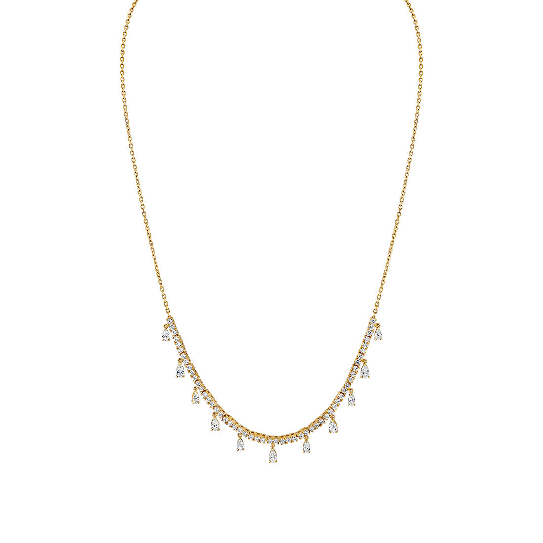 Eternelle Diamond Necklace with Floating Pear Diamonds