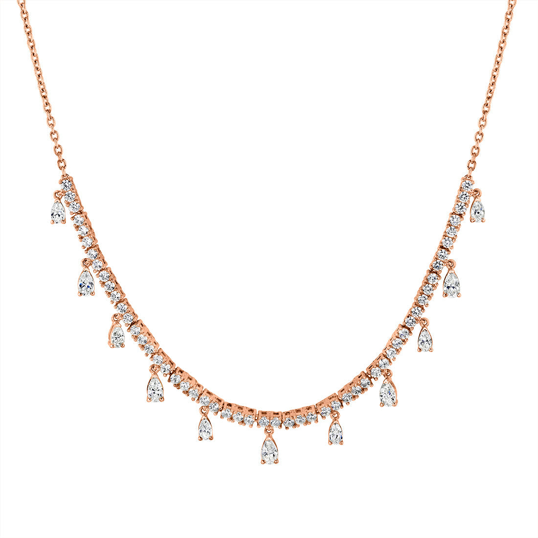 Eternelle Diamond Necklace with Floating Pear Diamonds