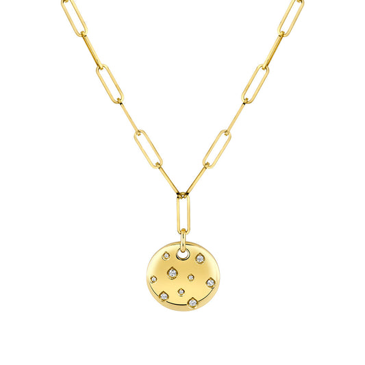 Auravie Shell Shapes Diamond Paperclip Necklace