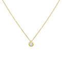 Shell Bezel Pear Diamond Necklace