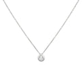 Shell Bezel Pear Diamond Necklace