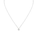 Shell Bezel Pear Diamond Necklace