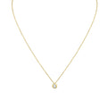 Shell Bezel Pear Diamond Necklace