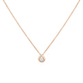 Shell Bezel Pear Diamond Necklace