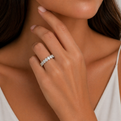 White Gold Eternity Ring With Oval Lab-Grown Diamonds