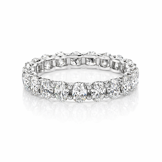 White Gold Eternity Ring With Oval Lab-Grown Diamonds