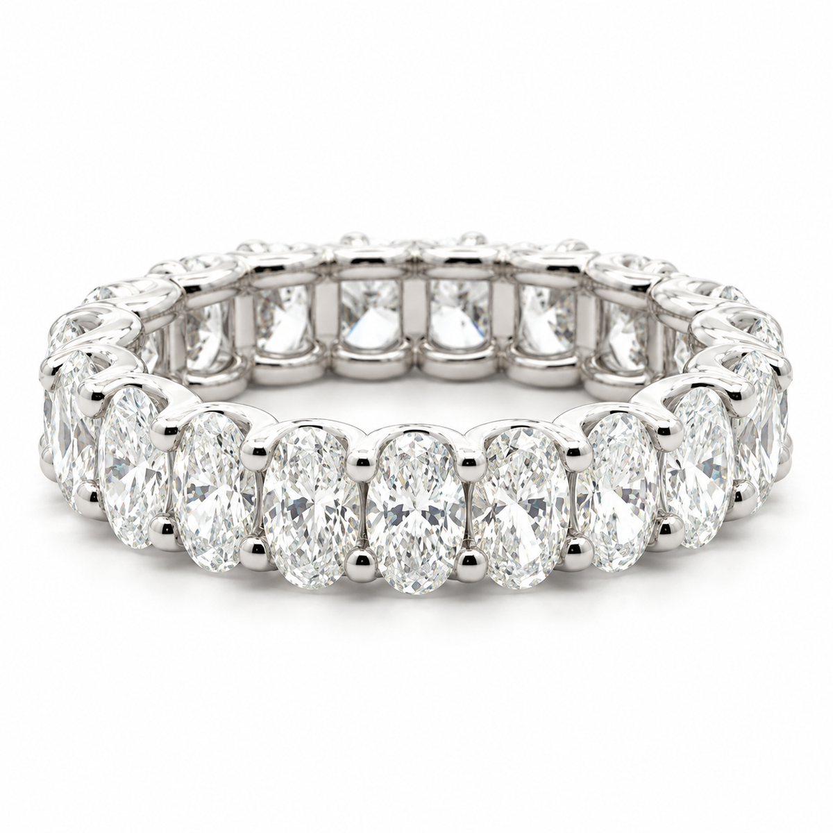 4.31 CTW Oval Lab Grown Diamond Eternity Band in 14K White Gold