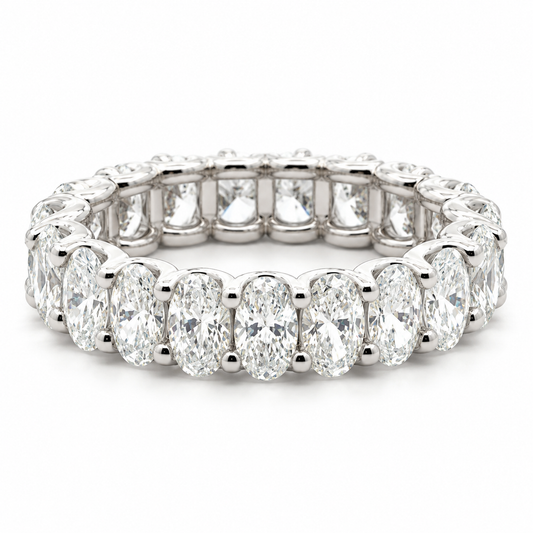 4.31 CTW Oval Lab Grown Diamond Eternity Band in 14K White Gold