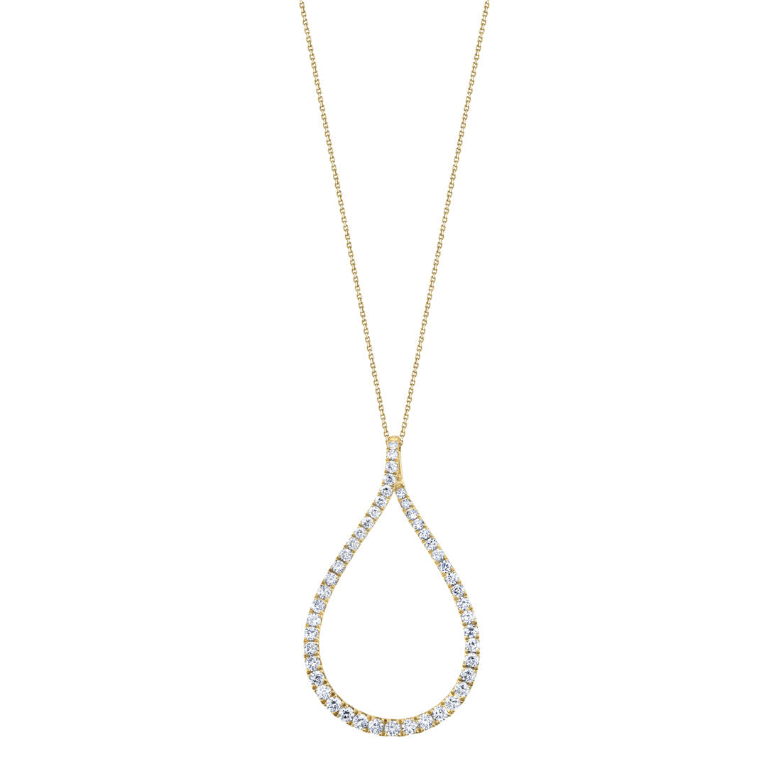 Modern Diamond Hoop Pendant - Small