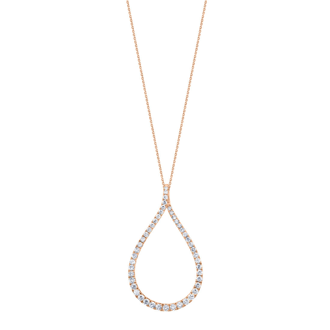 Modern Diamond Hoop Pendant - Small