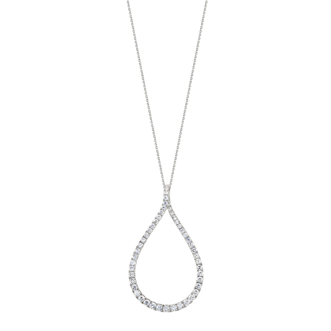 Modern Diamond Hoop Pendant - Small