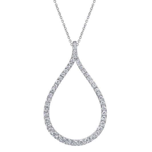 Modern Diamond Hoop Pendant - Large