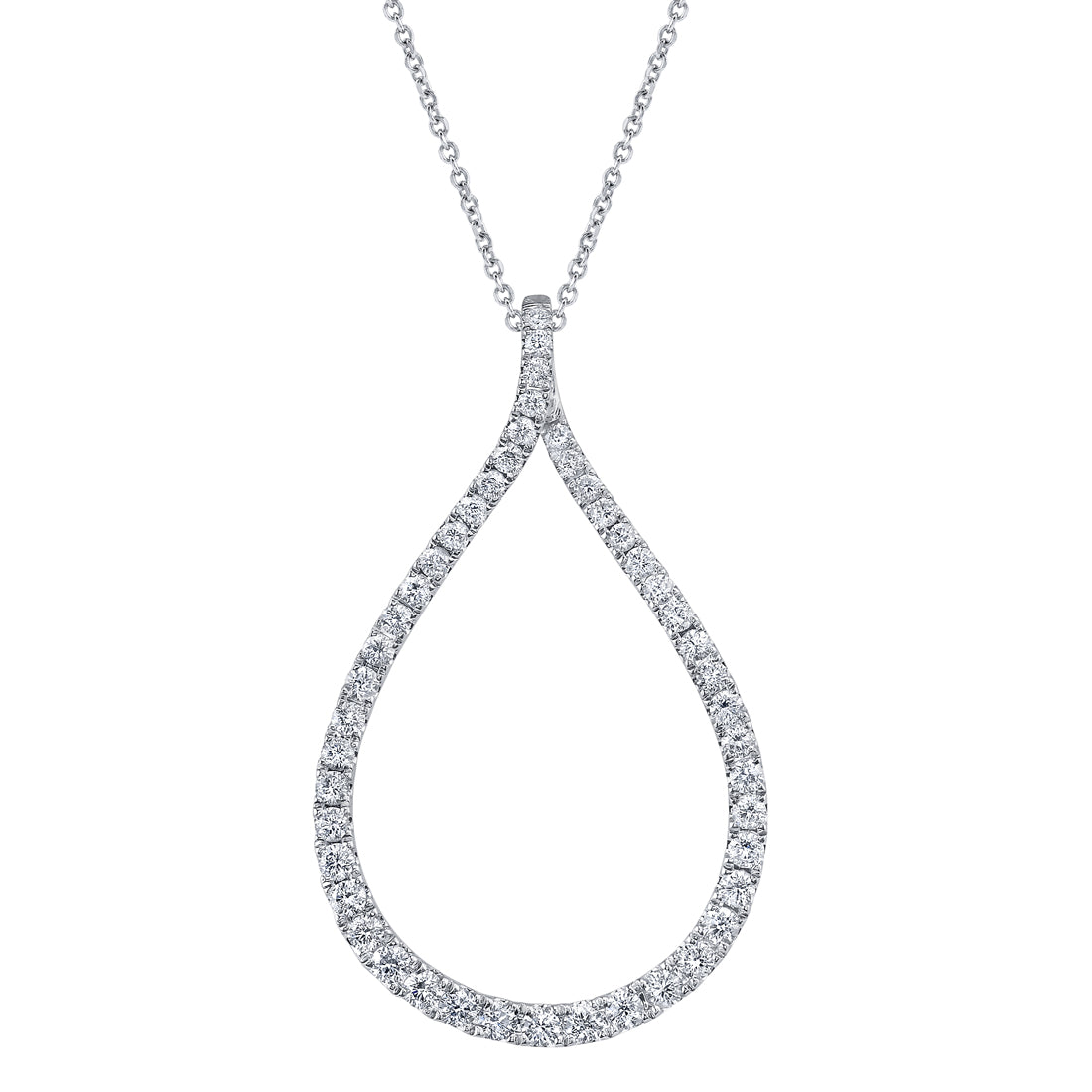 Modern Diamond Hoop Pendant - Large