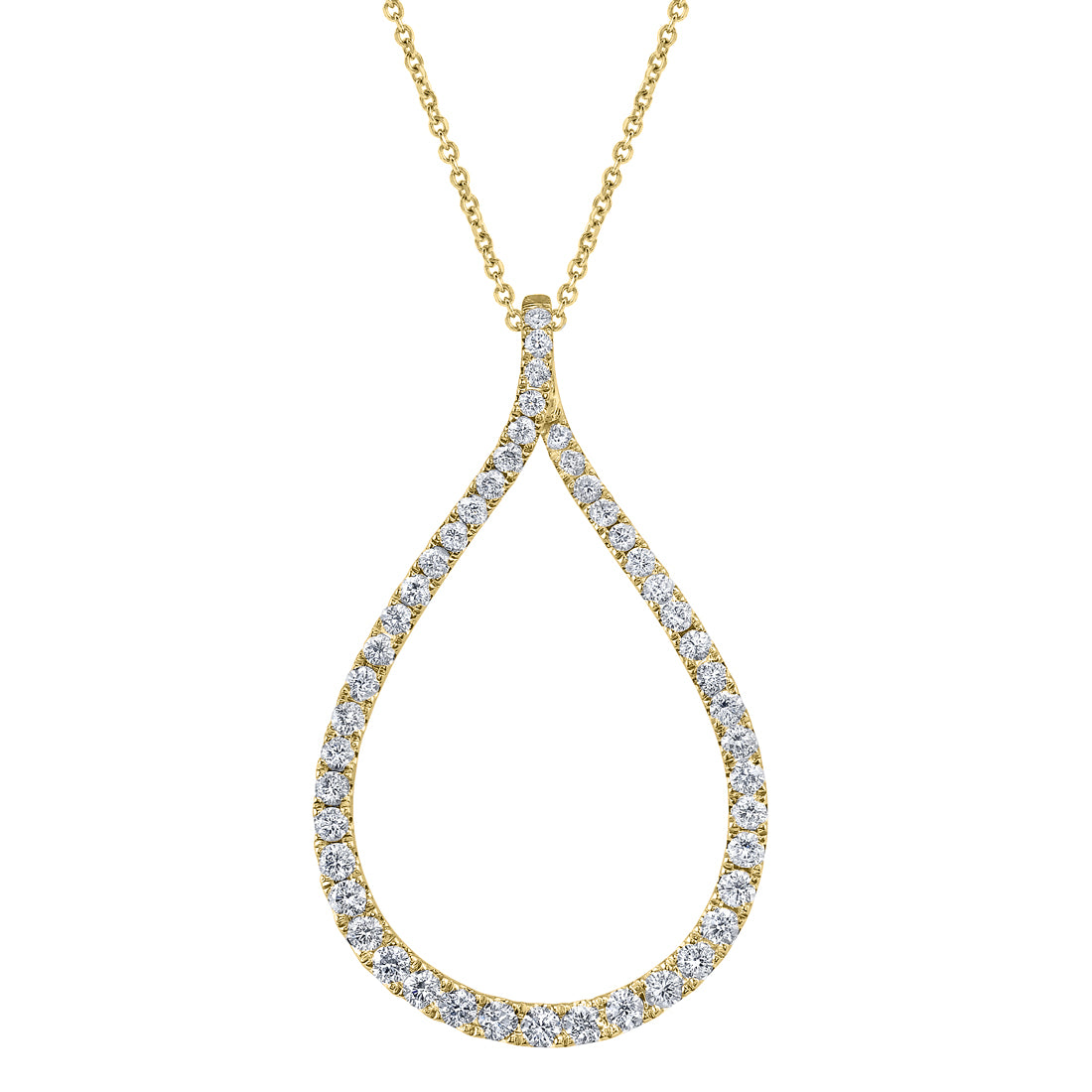 Modern Diamond Hoop Pendant - Large