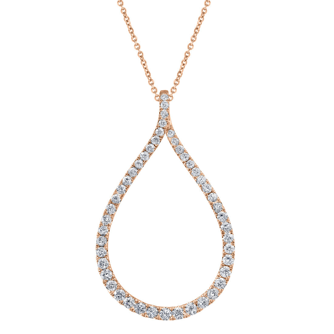 Modern Diamond Hoop Pendant - Large